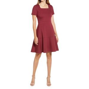 Rachel Parcell Square Neck Fit & Flare Dress